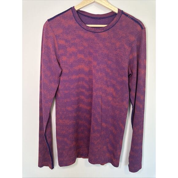 LULULEMON Metal Vent Tech Breathe Long Sleeve Shirt XS Petrol Purple Autumn Red - Picture 1 of 4